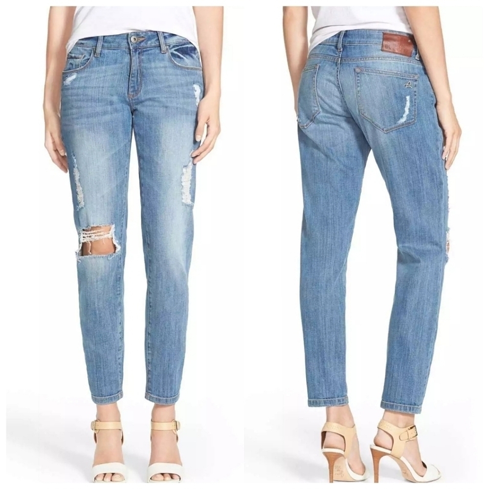 DL1961 Azalea Relaxed Skinny Distressed Denim Jeans 29" Inseam Cotton Casual 25